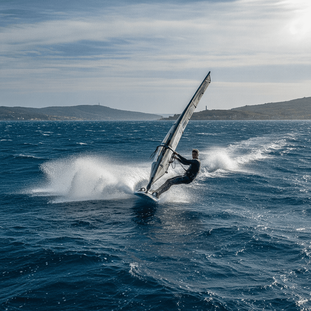 Windsurfer in azione nel Golfo di Trieste